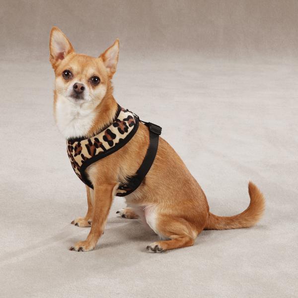 East Side Collection Plush Animal Print Dog Harness - Leopard